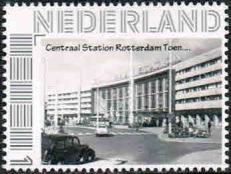 year=2015 ??, Dutch personalized stamp with old Rotterdam central station
